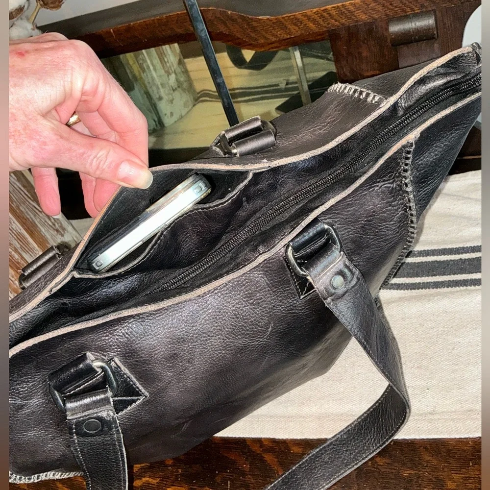 Bed Stu Leather Celindra LTC Shoulder Tote Bag Black Rustic Retail $305 - Picture 12 of 15